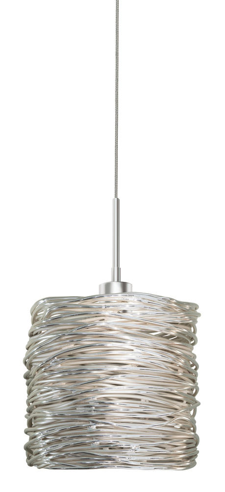 Line Voltage Pendant Coil Short Silver  Polished Nickel LED G9 3.8W Monopoint Canopy