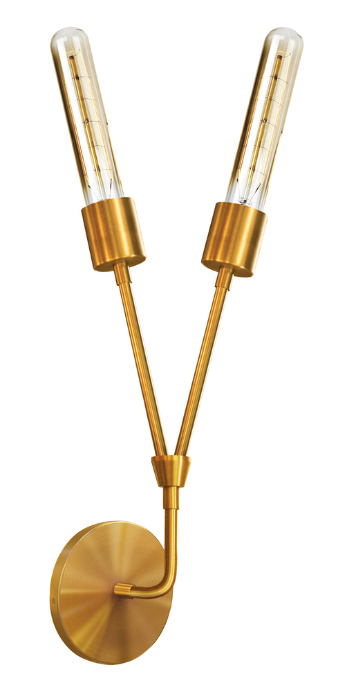 Wall Sconce Stilt Brushed Brass 120v 60w Retro Edison Shape Filament E26