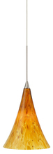 Stone Lighting PD165AMSNX3M - Pendant Belle Amber Satin Nickel GY6.35 Xenon 35W Monopoint Canopy