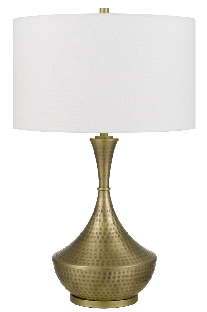 26.75 In. Height Antique Brass Hammered Metal Table Lamp