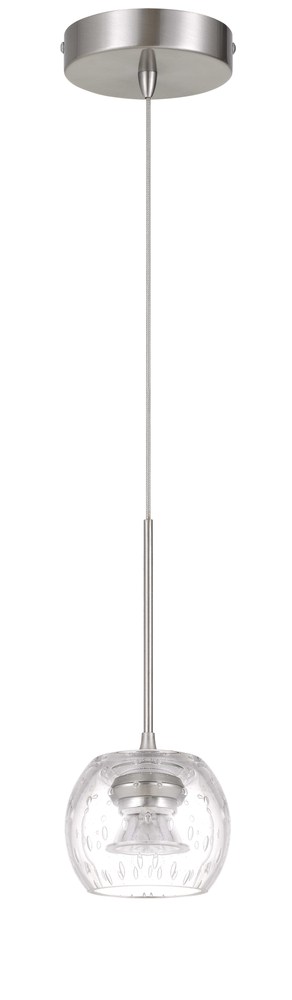 Ithaca 3000K, 8W, 700 Lumen, 90 CRI Dimmable LED Glass Mini Pendant With Clear Bulbbed Glass