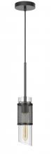 CAL Lighting FX-3754-1 - 60W Savona double layer glass/metal mini pendant with mesh metal shade. (Edison bulb NOT included)