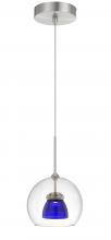 CAL Lighting UP-335-CL-BLUCL - Integrated dimmable LED glass mini pendant light. 6W, 450 lumen, 3000K