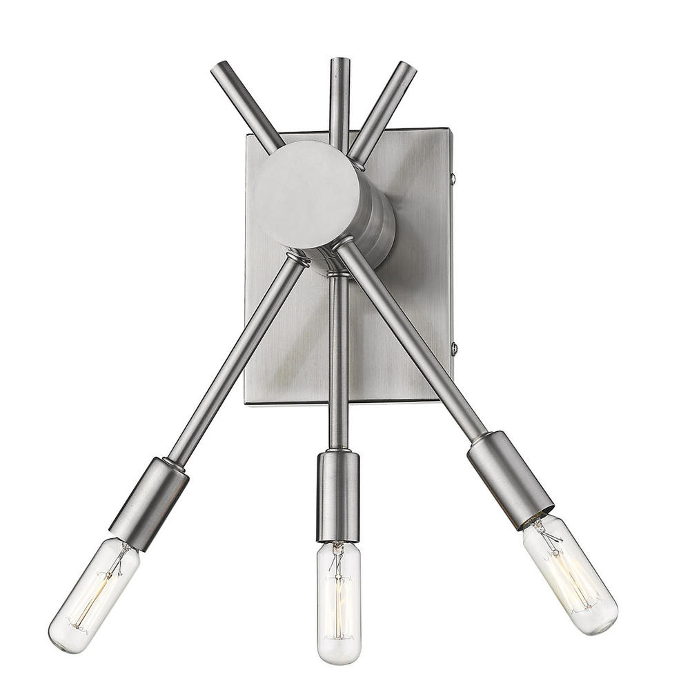 3x60W Wall Light w/ Polished Nickel Finish