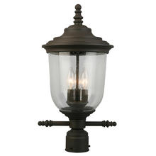 Eglo 202878A - 3x60W Outdoor Post Light w/ Matte Bronze Finish & Clear Seeded Glass