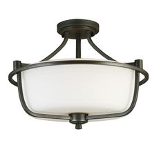 Eglo 202904A - 3x60W semi Flush Ceiling Light w/ Graphite Finish & Frosted Glass