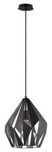 Eglo 49255A - 1 LT Geometric Pendant With A Black Outer Finish & Silver Interior Finish 60W A19