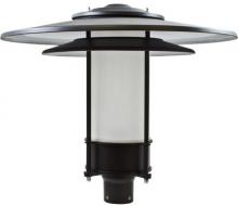 Dabmar GM510-LED30-B-FROST - LARGE HAT TOP POST LIGHT FIXTURE FROSTED GLASS LED 30W