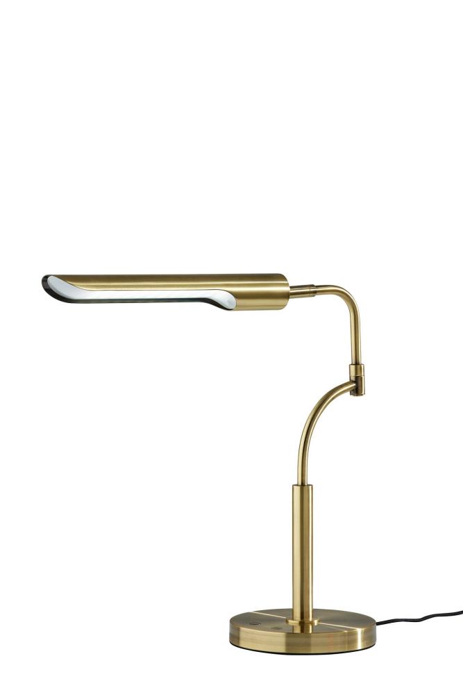 Zane LED Desk Lamp w. Smart Switch - Antique Brass