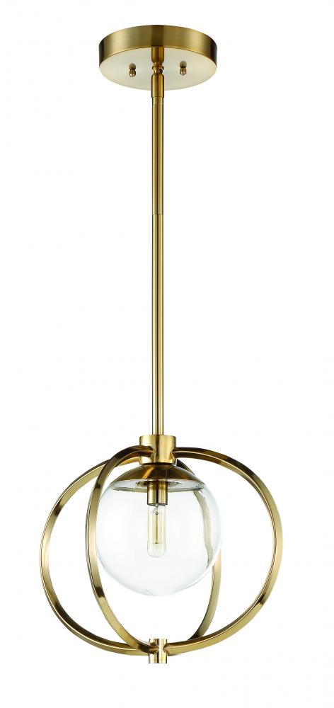 Piltz 1 Light Mini Pendant in Satin Brass