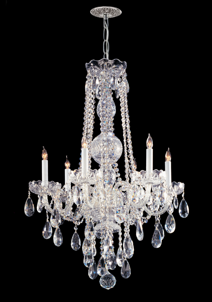 Traditional Crystal 6 Light Crystal Chrome Chandelier