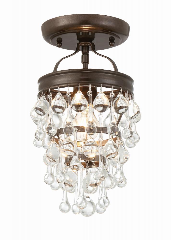 Calypso 1 Light Crystal Teardrop Vibrant Bronze Semi Flush Mount