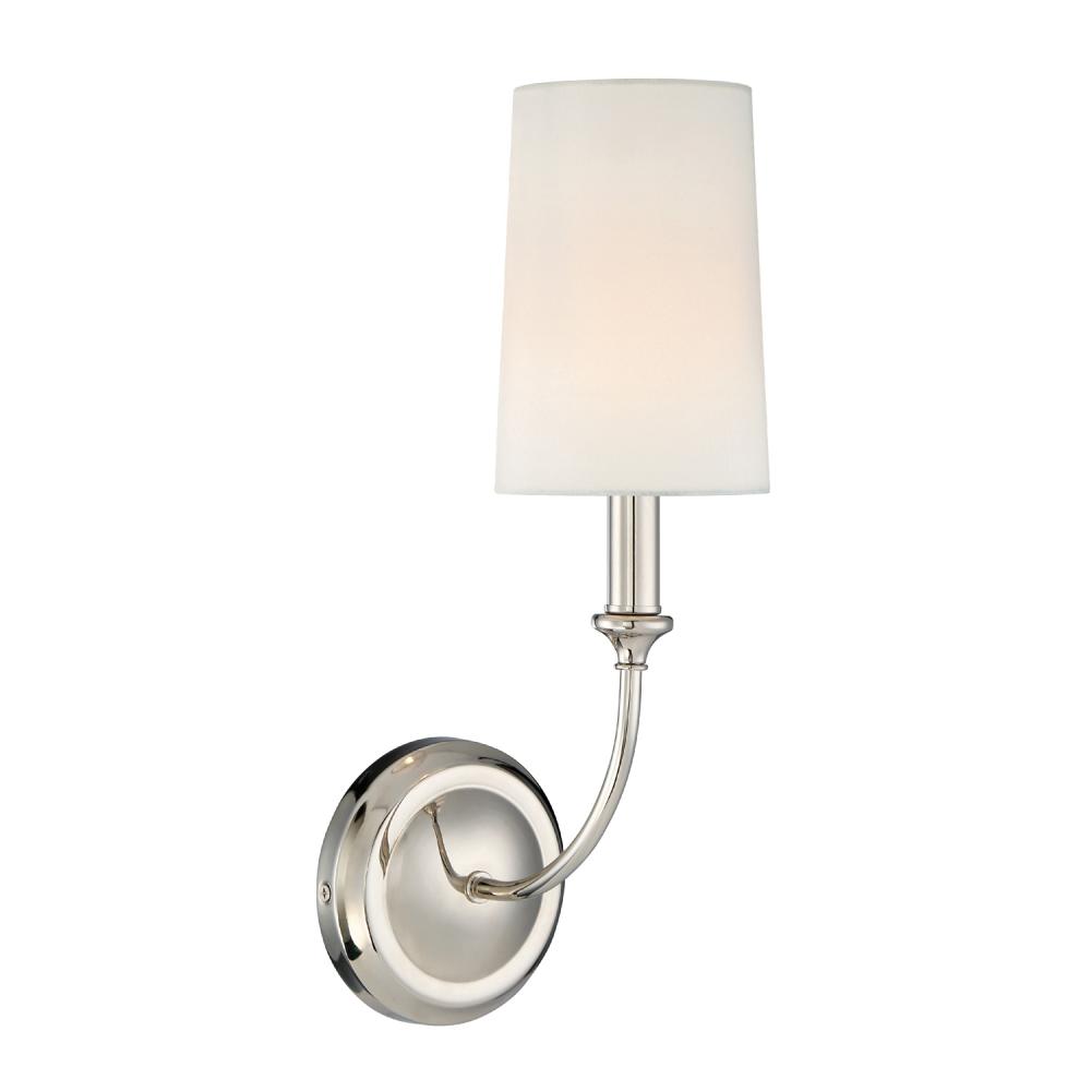 Libby Langdon for Crystorama Sylvan 1 Light Polished Nickel Sconce