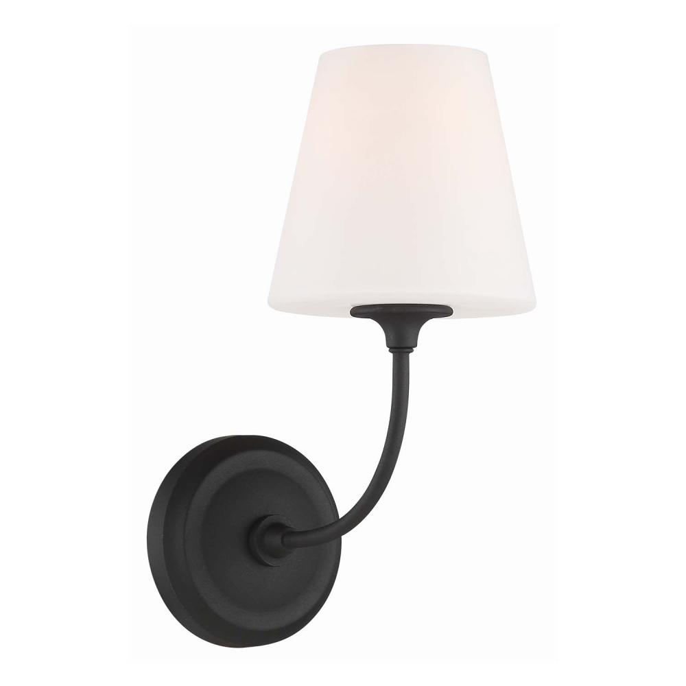 Libby Langdon for Crystorama Sylvan 1 Light Black Forged Sconce