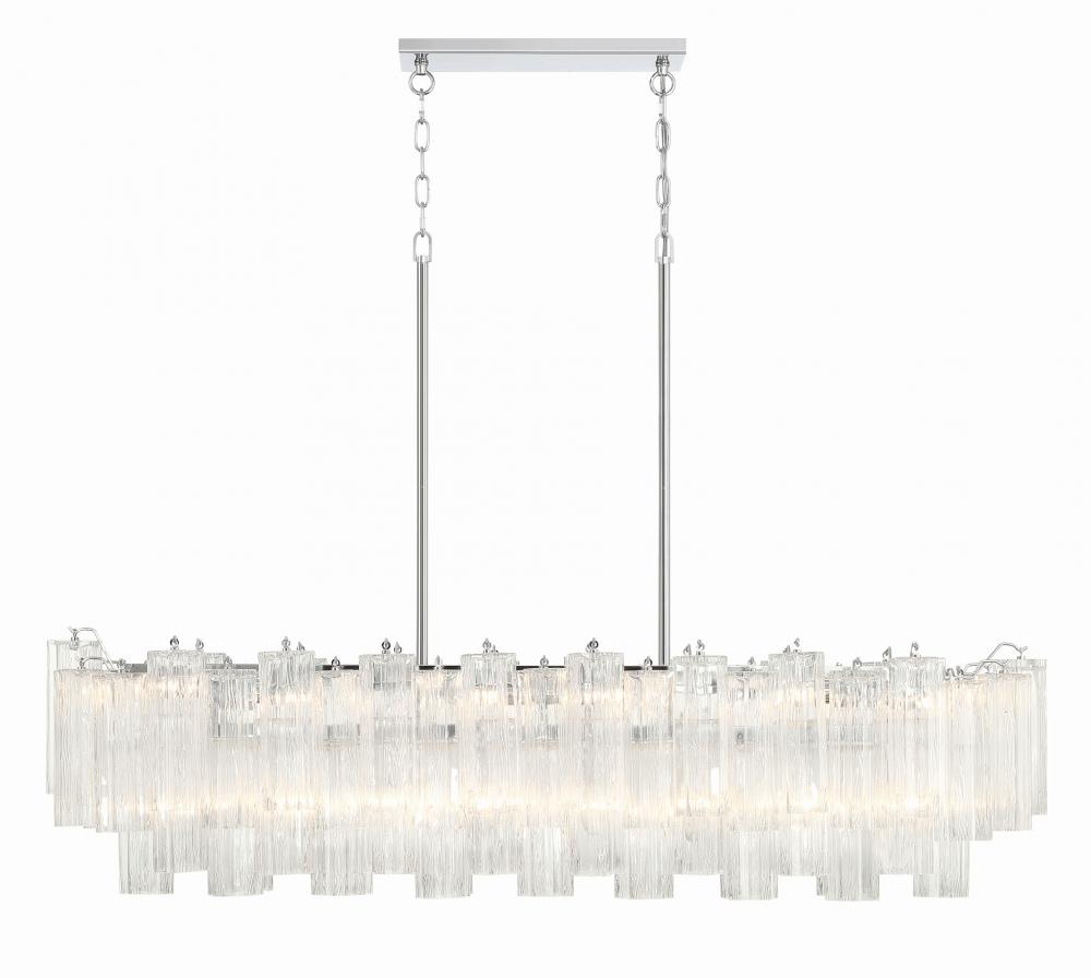 Addis 14 Light Polished Chrome Linear Chandelier