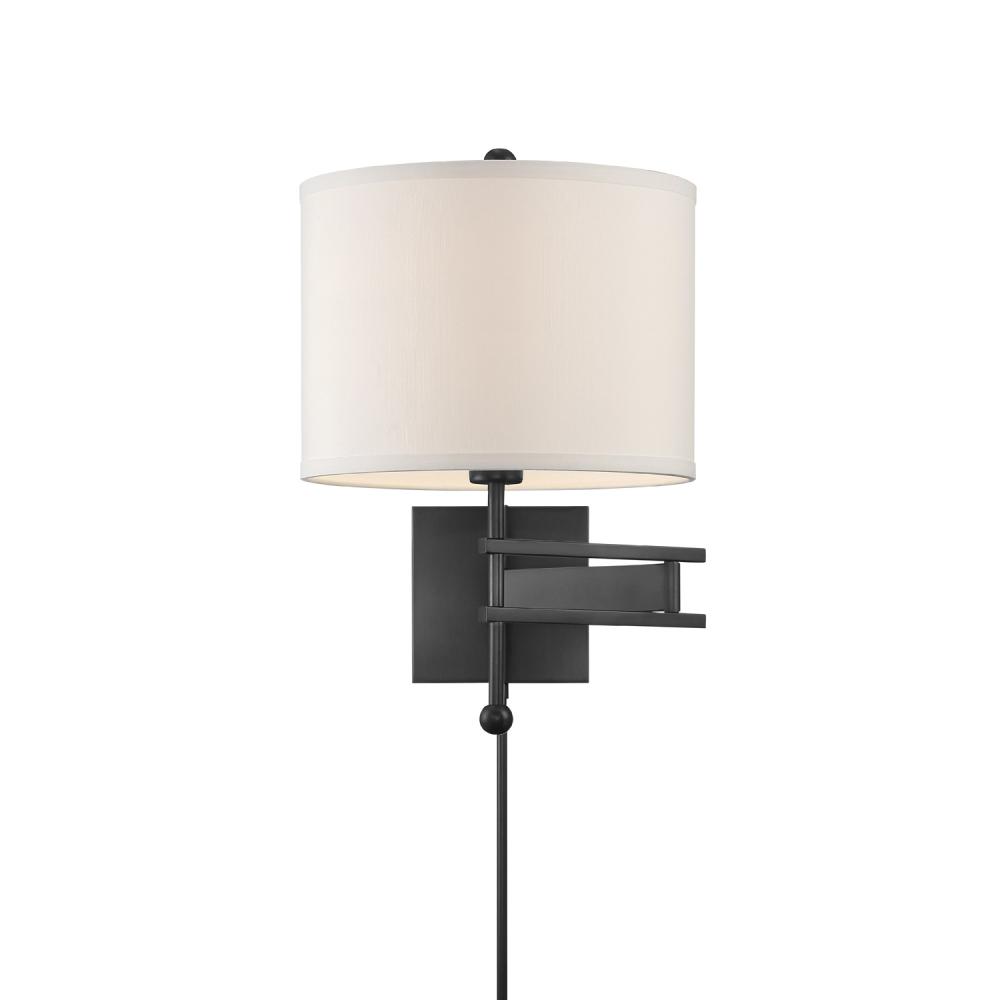 Marshall 1 Light Matte Black Swing Arm Sconce