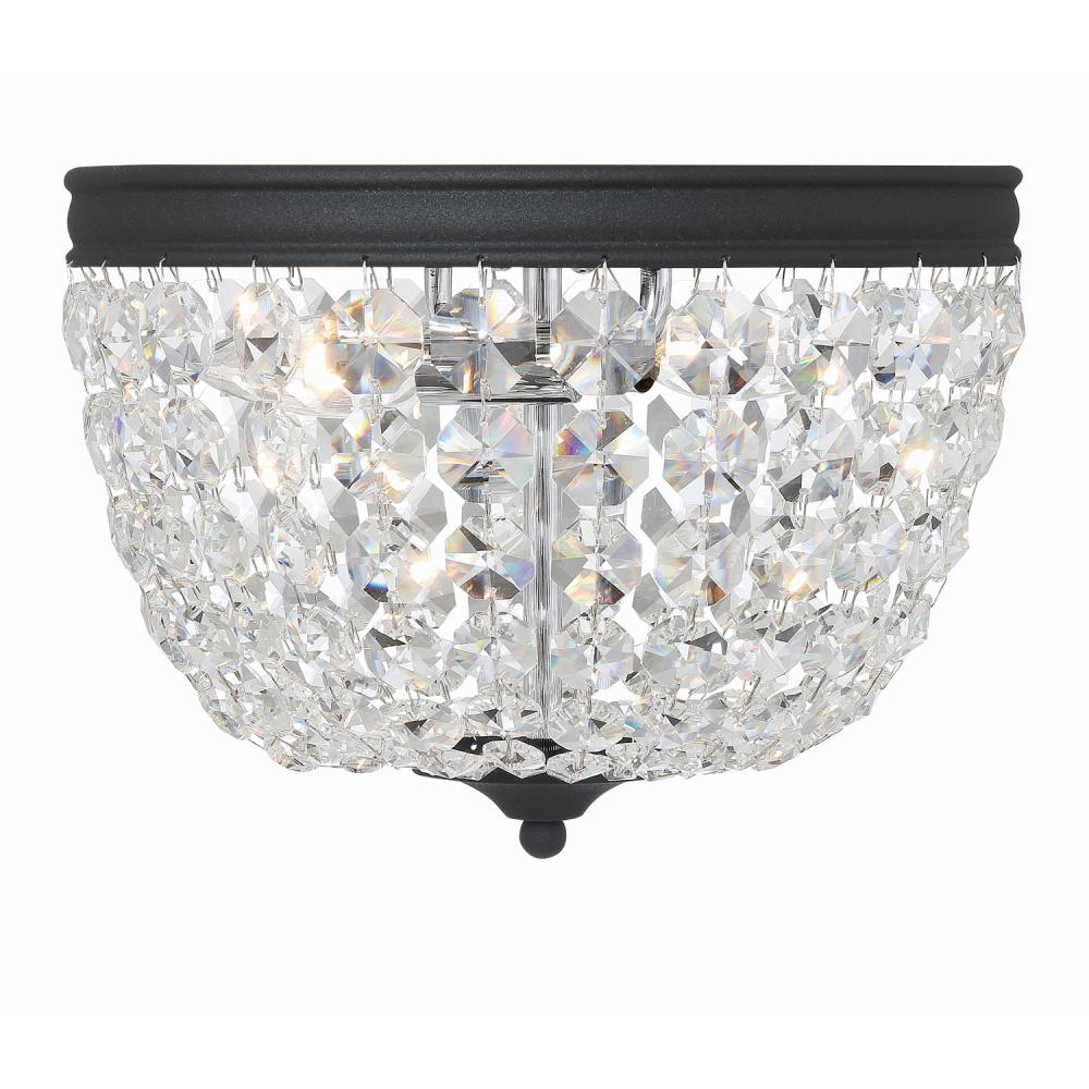 Nola 2 Light Black Forged Flush Mount