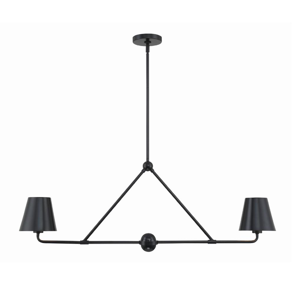 Xavier 2 Light Matte Black Linear Chandelier