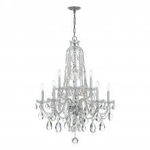 Crystorama 1110-CH-CL-MWP - Traditional Crystal 10 Light Hand Cut Crystal Polished Chrome Chandelier