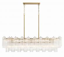 Crystorama ADD-317-AG-CL - Addis 14 Light Aged Brass Linear Chandelier