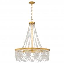 Crystorama FIO-A9104-GA-CL - Fiona 4 Light Antique Gold Chandelier with Clear Beads