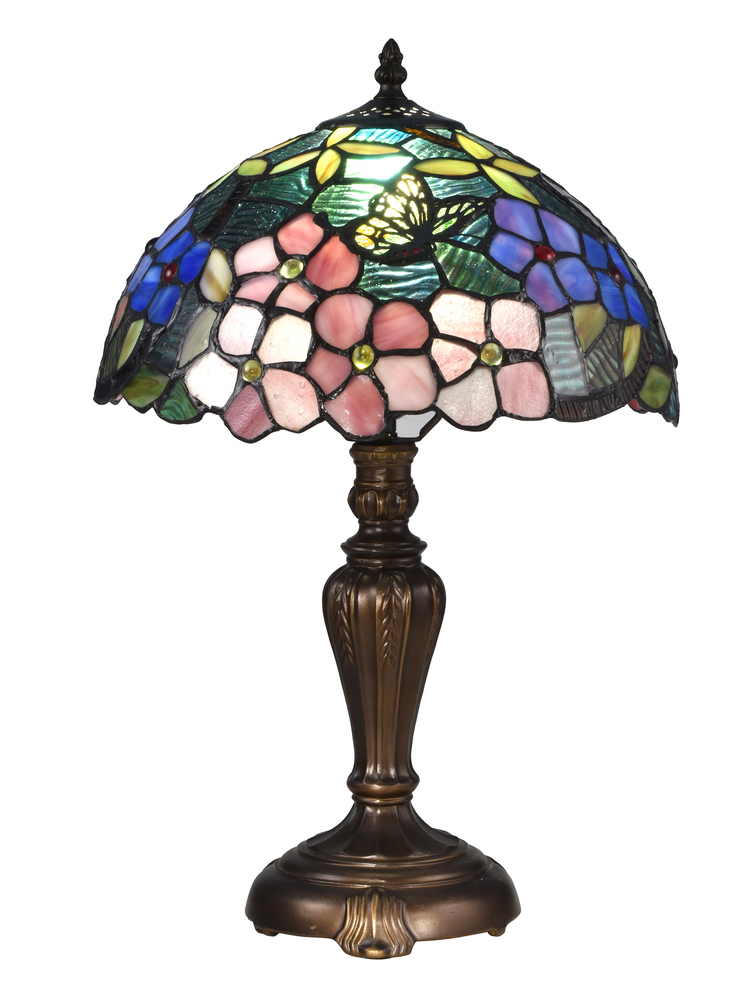 Fox Peony Tiffany Table Lamp