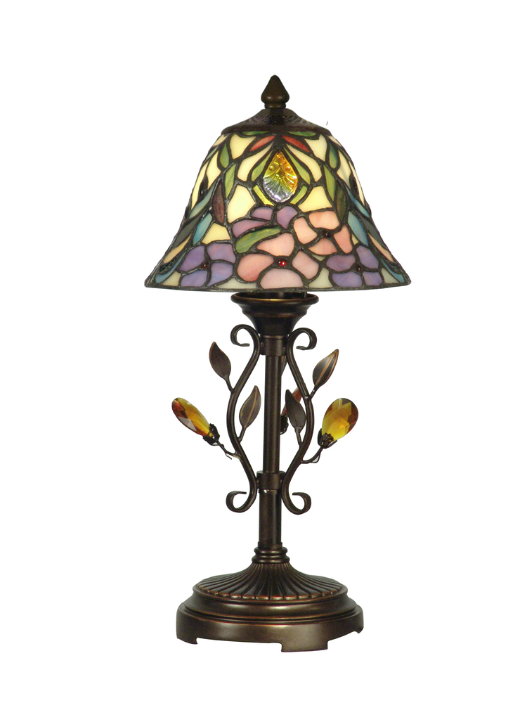 Crystal Peony Tiffany Accent Table Lamp