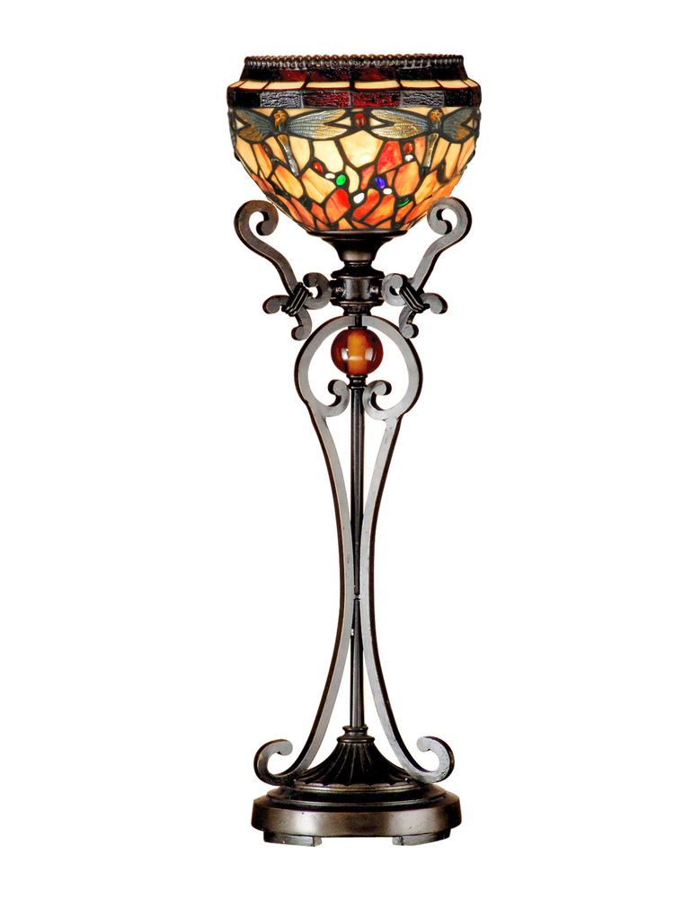 Briar Dragonfly Tiffany Uplight Table Lamp