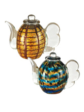 Dale Tiffany AS13117 - 2-Piece Inferno Hand Blown Art Glass Tea Pot Sculpture