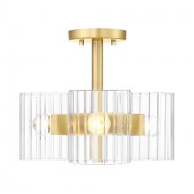 Designers Fountain D284C-SF-BG - Aries 15 in. 3-Light Brushed Gold Transitional Semi Flush Mount Light