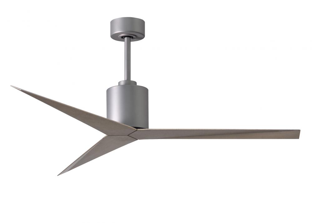 Eliza 3-blade paddle fan in Brushed Nickel finish with gray ash all-weather ABS blades. Optimized
