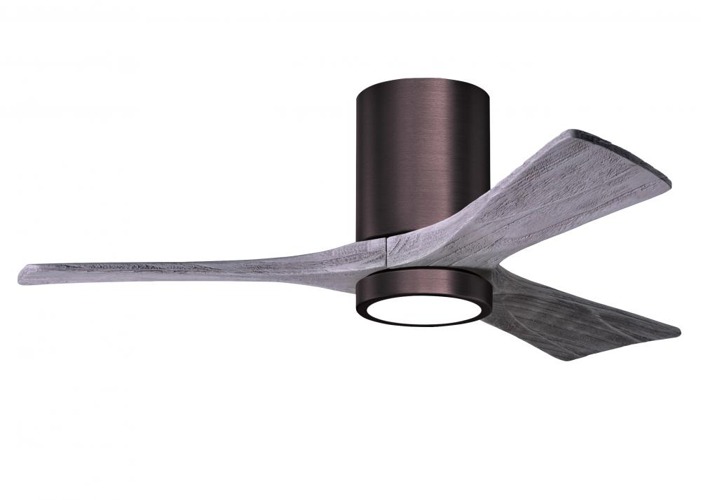 Irene-3HLK three-blade flush mount paddle fan in Brushed Bronze finish with 42” solid barn wood