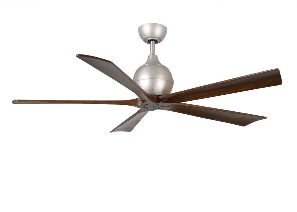 Irene-5 60" Three Bladed Paddle Fan in Brushed Nickel and Walnut Blades