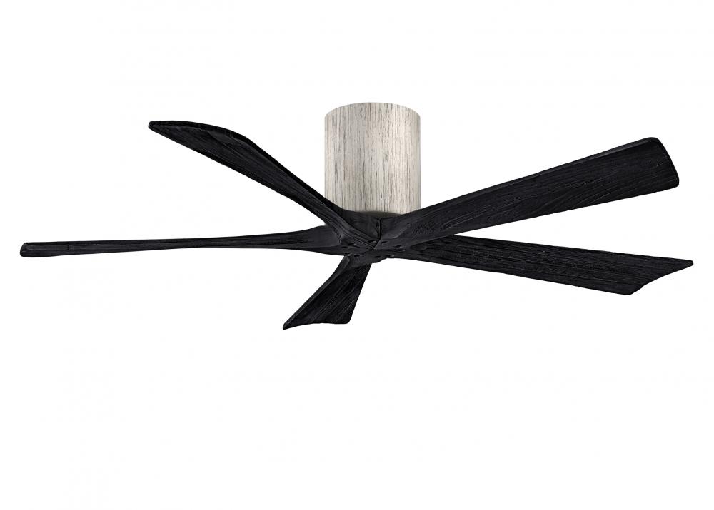 Irene-5H three-blade flush mount paddle fan in Barn Wood finish with 52” Light Maple tone blades