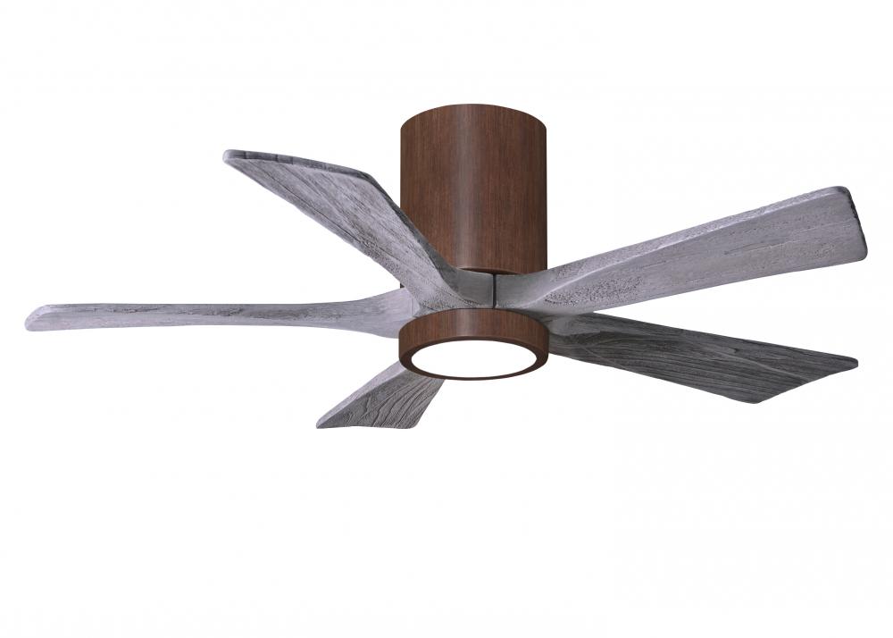 IR5HLK five-blade flush mount paddle fan in Walnut finish with 42” solid barn wood tone blades a