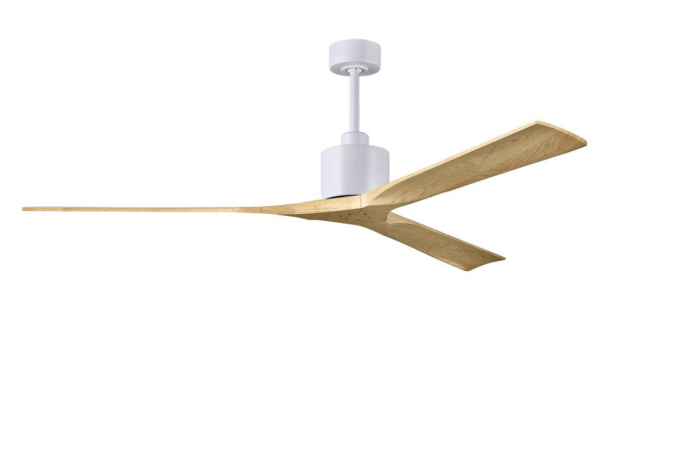 Nan XL 6-speed ceiling fan in Matte White finish with 72” solid light maple tone wood blades