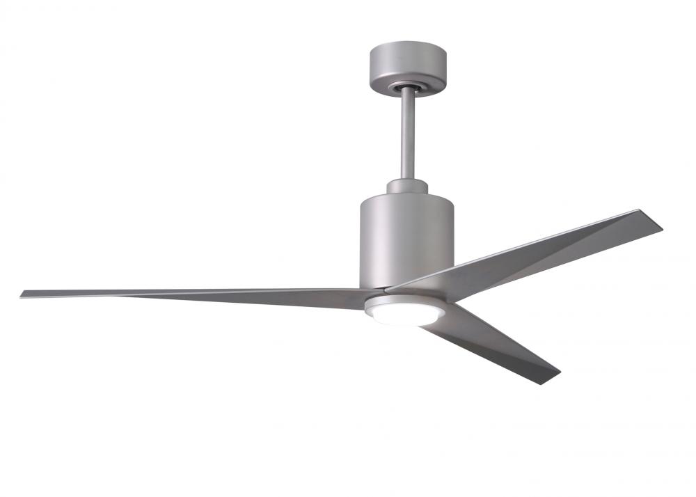 Eliza-LK Three Bladed Paddle Fan in Brushed Nickel With Brushed Nickel Blades and Integrat