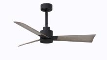 Matthews Fan Company AK-BK-GA-42 - Alessandra 3-blade transitional ceiling fan in matte black finish with gray ash blades. Optimized