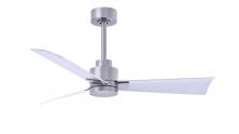Matthews Fan Company AK-BN-MWH-42 - Alessandra 3-blade transitional ceiling fan in brushed nickel finish with matte white blades. Optimi