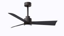 Matthews Fan Company AKLK-TB-BK-42 - Alessandra 3-blade transitional ceiling fan in textured bronze finish with matte black blades. Optim