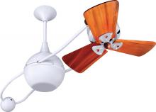 Matthews Fan Company B2K-WH-WD - Brisa 360° counterweight rotational ceiling fan in Gloss White finish with solid sustainable maho