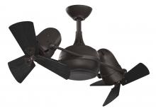 Matthews Fan Company DG-TB-WDBK - Dagny 360° double-headed rotational ceiling fan in Textured Bronze finish with solid matte black