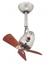 Matthews Fan Company DI-BN-WD - Diane oscillating ceiling fan in Brushed Nickel finish with solid mahogany tone wood blades.