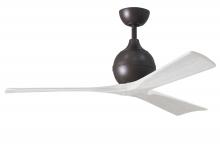 Matthews Fan Company IR3-TB-MWH-52 - Irene-3 three-blade paddle fan in Textured Bronze finish with 52" solid matte white wood blade