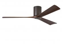 Matthews Fan Company IR3H-TB-WA-60 - Irene-3H three-blade flush mount paddle fan in Textured Bronze finish with 60” solid walnut tone
