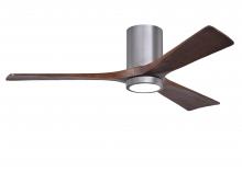 Matthews Fan Company IR3HLK-BP-WA-52 - Irene-3HLK three-blade flush mount paddle fan in Brushed Pewter finish with 52” solid walnut ton