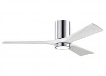 Matthews Fan Company IR3HLK-CR-MWH-52 - Irene-3HLK three-blade flush mount paddle fan in Polished Chrome finish with 52” solid matte whi