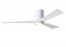 Matthews Fan Company IR3HLK-WH-MWH-60 - Irene-3HLK three-blade flush mount paddle fan in Gloss White finish with 60” solid matte white w