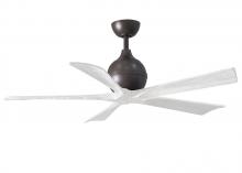Matthews Fan Company IR5-TB-MWH-52 - Irene-5 five-blade paddle fan in Textured Bronze finish with 52" solid matte white wood blades
