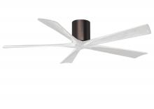 Matthews Fan Company IR5H-BB-MWH-60 - Irene-5H five-blade flush mount paddle fan in Brushed Bronze finish with 60” solid matte white w